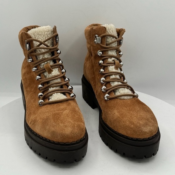 Marc Fisher LTD Nairy Hiking Boots - Women's Size 9‎ Brown Leather NEW - Picture 3 of 10